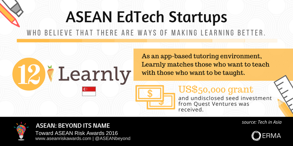 ASEANRiskAwards's tweet photo. Three more #EdTech startups from Singapore that add more colors to #ASEAN's education landscape! #ARAET https://t.co/ycmkuLptlE