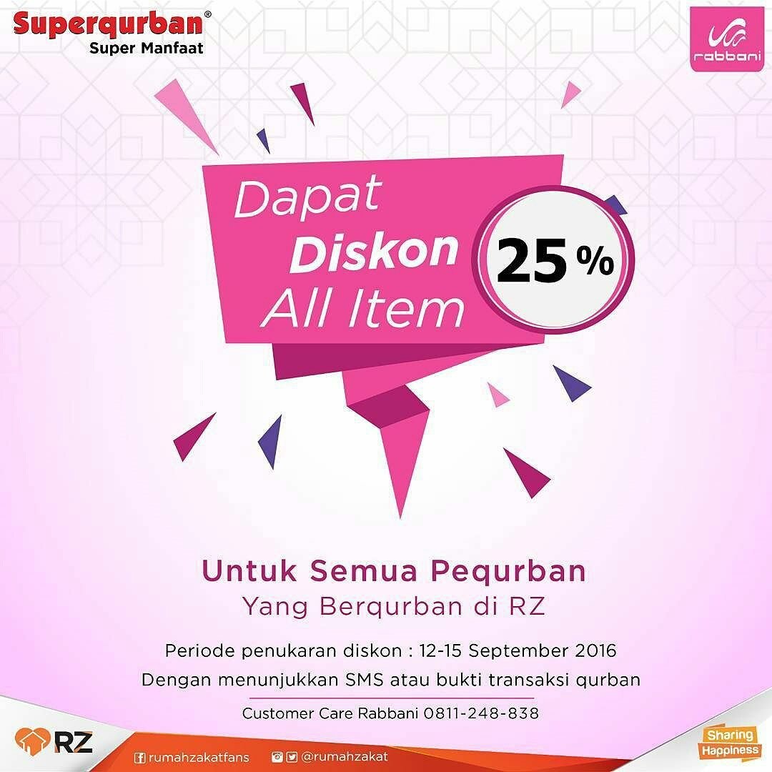 Hazoel's tweet photo. Ayo..ayo..Qurban di @rumahzakat masih bisa, bisa dapat diskon belanja di Rabbani all item https://t.co/USNmBVt54Q