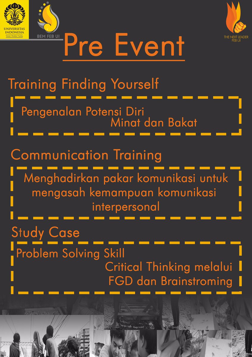 TNL_FEBUI's tweet photo. Penasaran Pre Event ngapain aja? 
Check this one out

The Next Leader FEB UI 2016
#impactfulleader https://t.co/QoDDlXkM6V