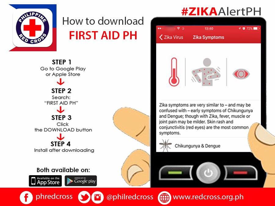philredcross's tweet photo. You can now also access information about #Zika on our #FirstAidPH app. Here's how.
#ZikaAlertPH https://t.co/QjFOPtA0mK