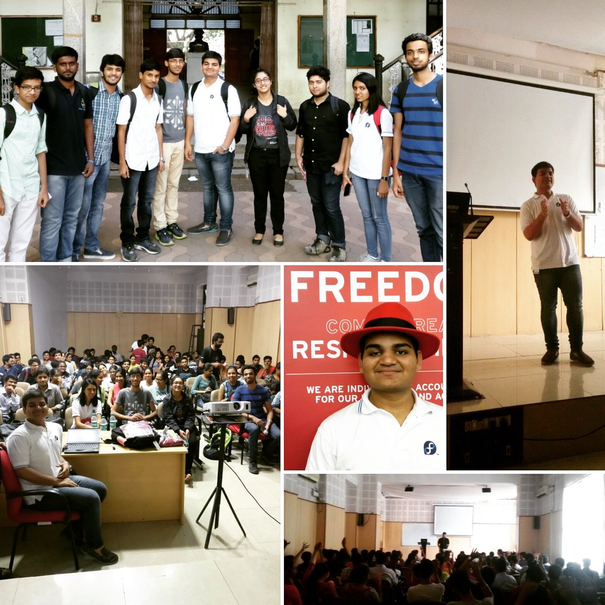 SiddharthVipul's tweet photo. Last day was amazing! Gave a talk on foss, fedora and then workshop on Git & GitHub. Awesome crowd.#team #fosswave https://t.co/jn9LPQ2C6W