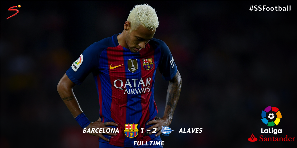 SuperSportTV's tweet photo. Stunning result as Barcelona were humbled by newly-promoted Alaves at the Nou Camp. #LaLiga https://t.co/uoxcFAXpXz