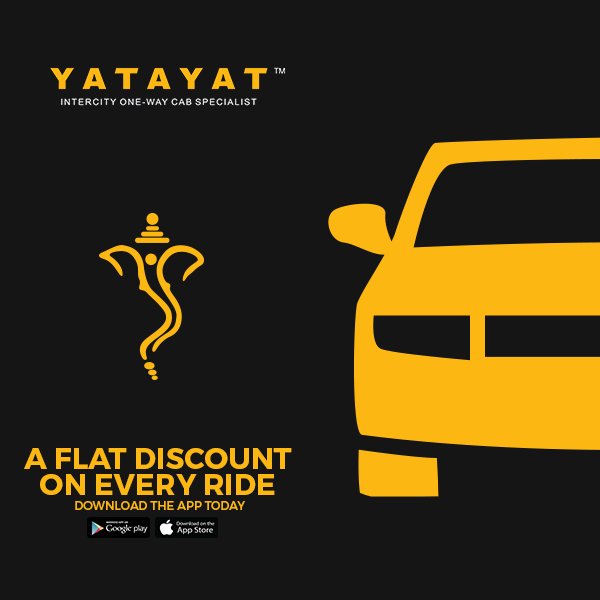 YatayatIn's tweet photo. Download your YATAYAT app and get a flat discount of Rs. 300 on every ride,  use the PROMO CODE - BAPPA300 https://t.co/rTO1jVRUzR