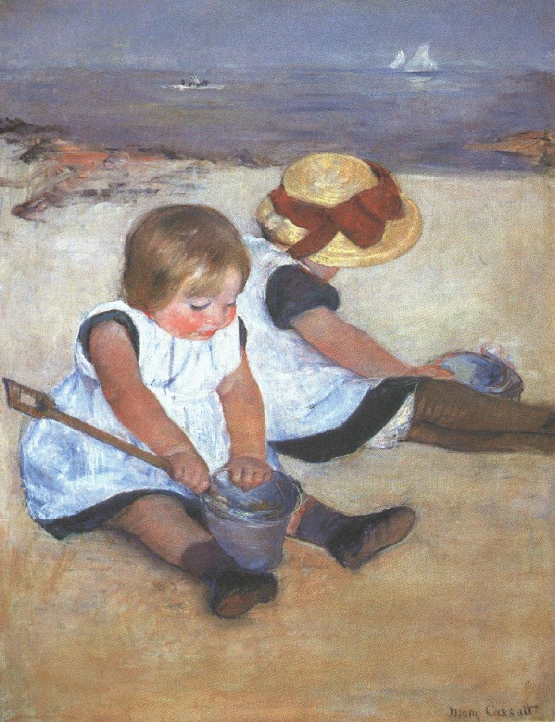 Children on the Beach (1884) Mary Cassatt's works -> art-art-art.net/cassatt/amp/