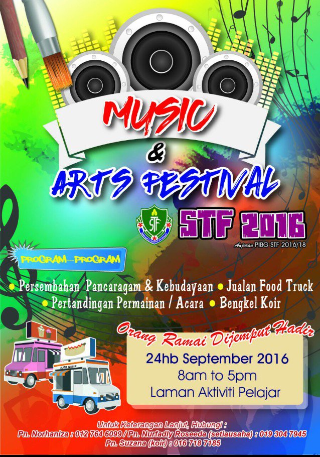 suigeneris1216's tweet photo. STF's next big event coming up ➡️ Music &amp; Arts Festival (MAF) STF 2016 🎉🍴💃🏻🎶🎷🎻 @STFJB @OnlyInSTF https://t.co/fQSwWc3DDo
