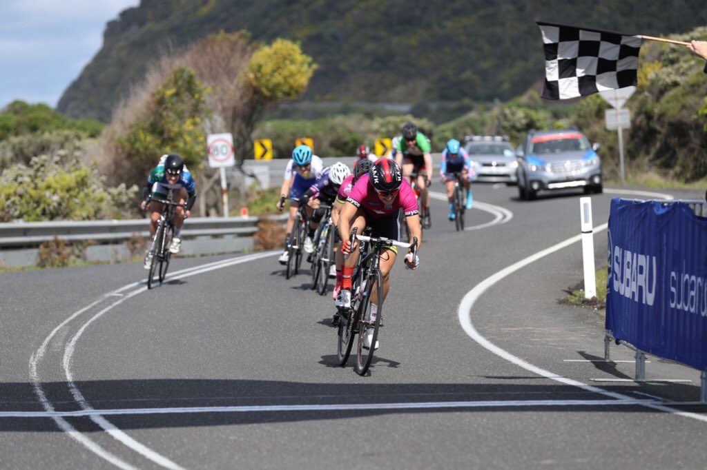 That one hurt a lot. Buried myself (and my team) to get the stage win and overall at Amy's Otway Tour. 📷 Con Chronis
