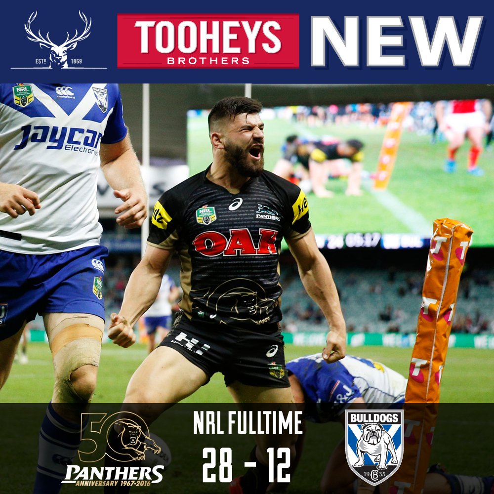 FULLTIME: We're going to Canberra! The Panthers are victorious 28-12 #NRLPanthersBulldogs
#NRLFinals #pantherpride