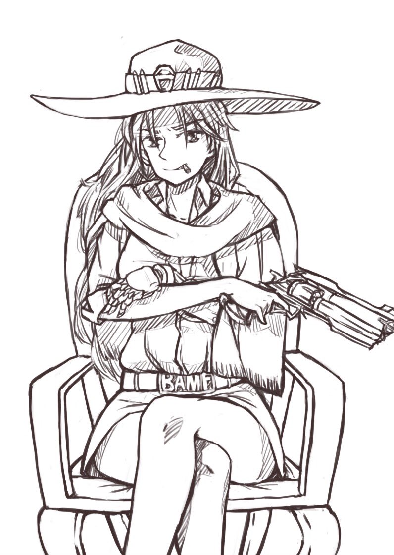This idea of reverse Mccree's gender came into my mind but it came up more like his mom #Overwatch #Mccree