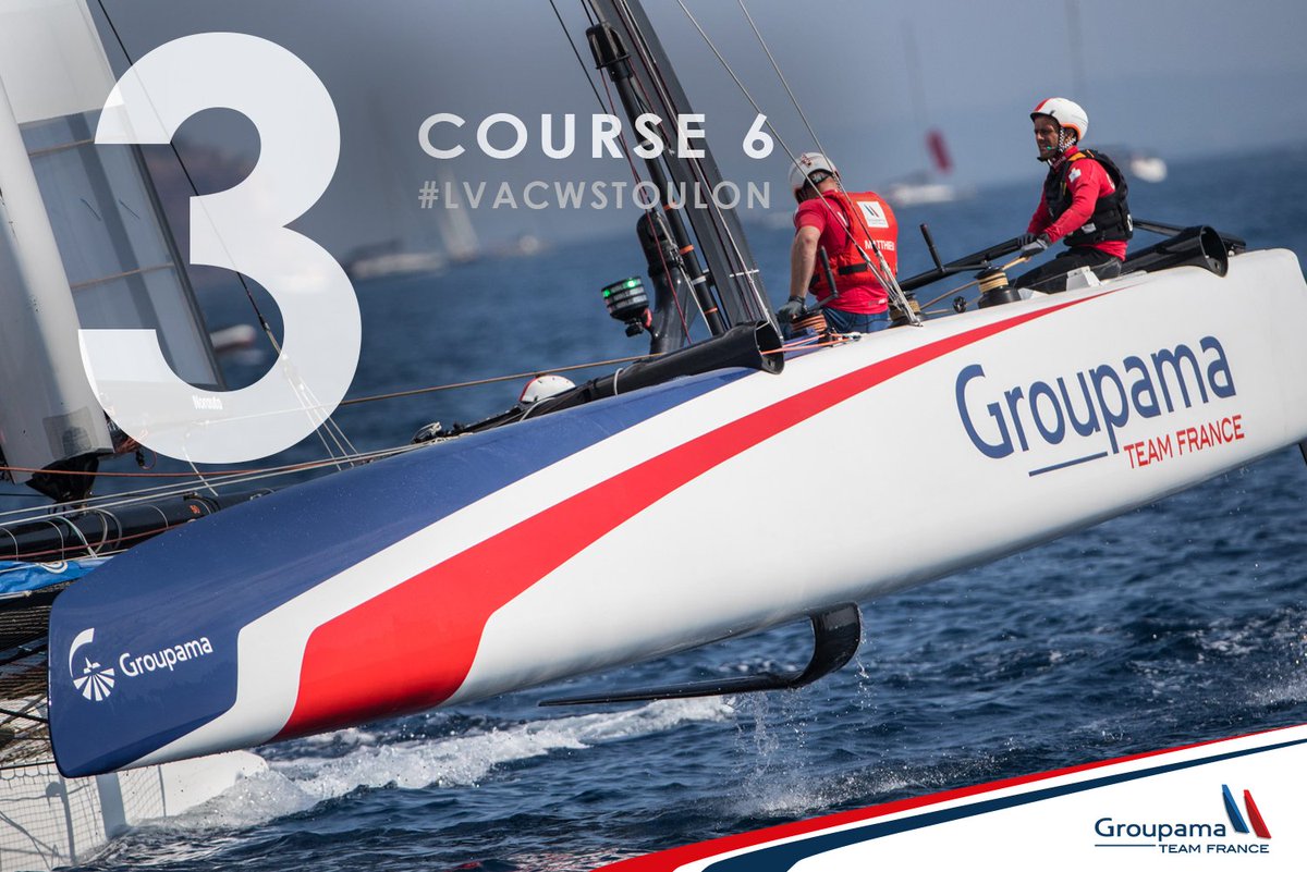 TeamFranceVoile's tweet photo. Quel match ! Après avoir pris un magnifique départ, l'équipe termine 3e de la dernière course du jour #AmericasCup https://t.co/3Y2rmGaI5v