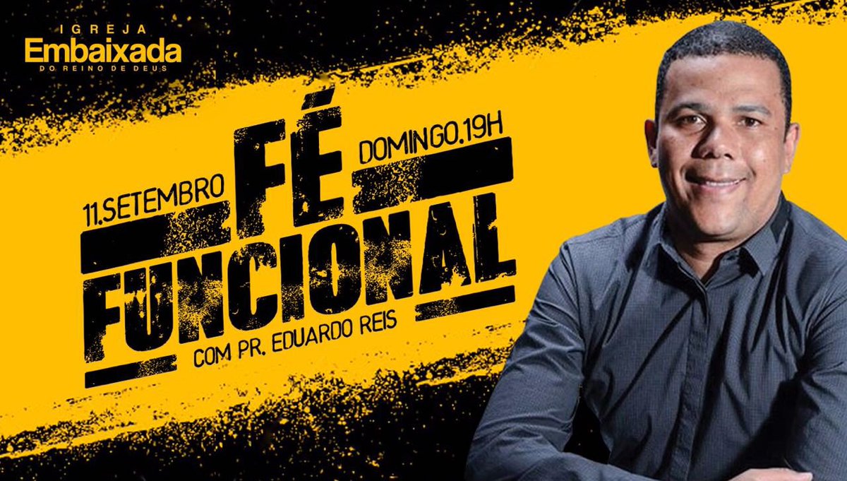 PrMarcioM's tweet photo. Hoje 19h @preduardoreis na @igrejaembaixada "Fé Funcional" IMPERDÍVEL @PrMichaelAboud https://t.co/kcuttDKLcZ