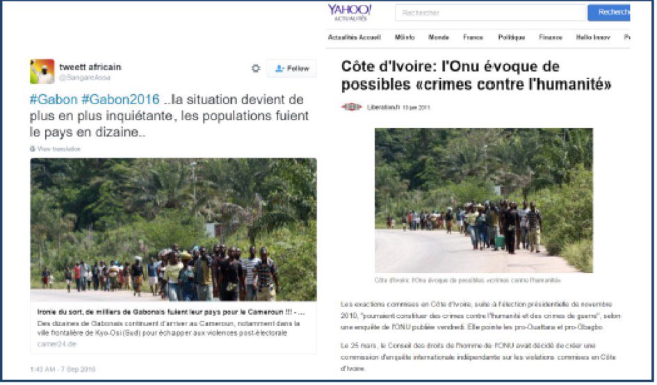 ClaudiaMedza's tweet photo. #Gabon Petite compilation des montages faits par les pro Ping @amnestyfrance @RFI @BFMTV @RSF_inter @UN @manuelvalls https://t.co/hWGkWLAV6j