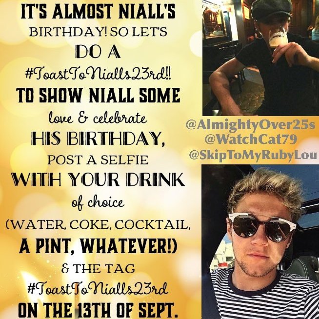 sarah_1703's tweet photo. @1Dupdategirls Hey, Would you mind posting this and of course taking part on the day 💋
#ToastToNialls23rd https://t.co/gQ7eQmXj5g