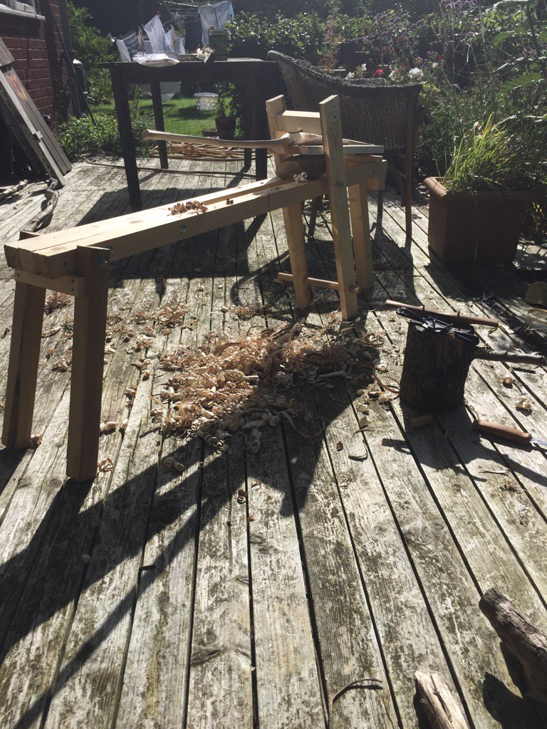 Tausendkunstler's tweet image. I built my very own shavehorse! Manliest thing I ever did. OK, only manly thing probs...  #medievaltech