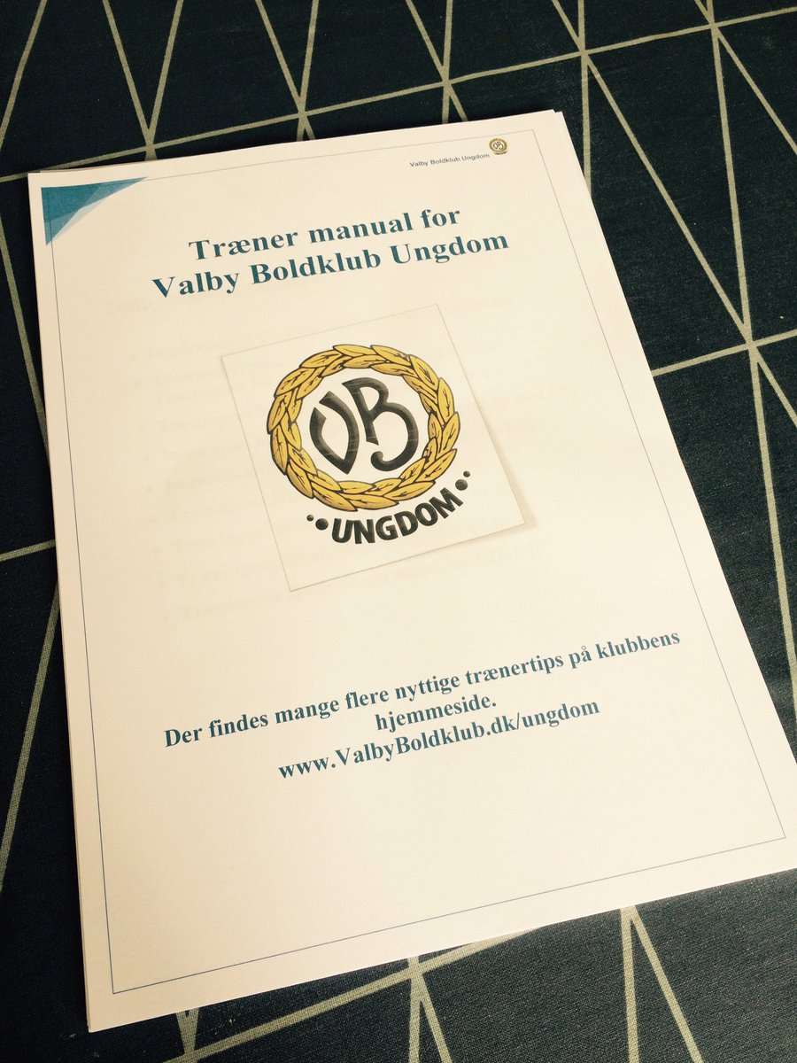 Mate2200's tweet image. Så blev træner manualen færdig for vores ungdomstrænere. #DBU #blåtråd #valbyboldklub #godfodbold