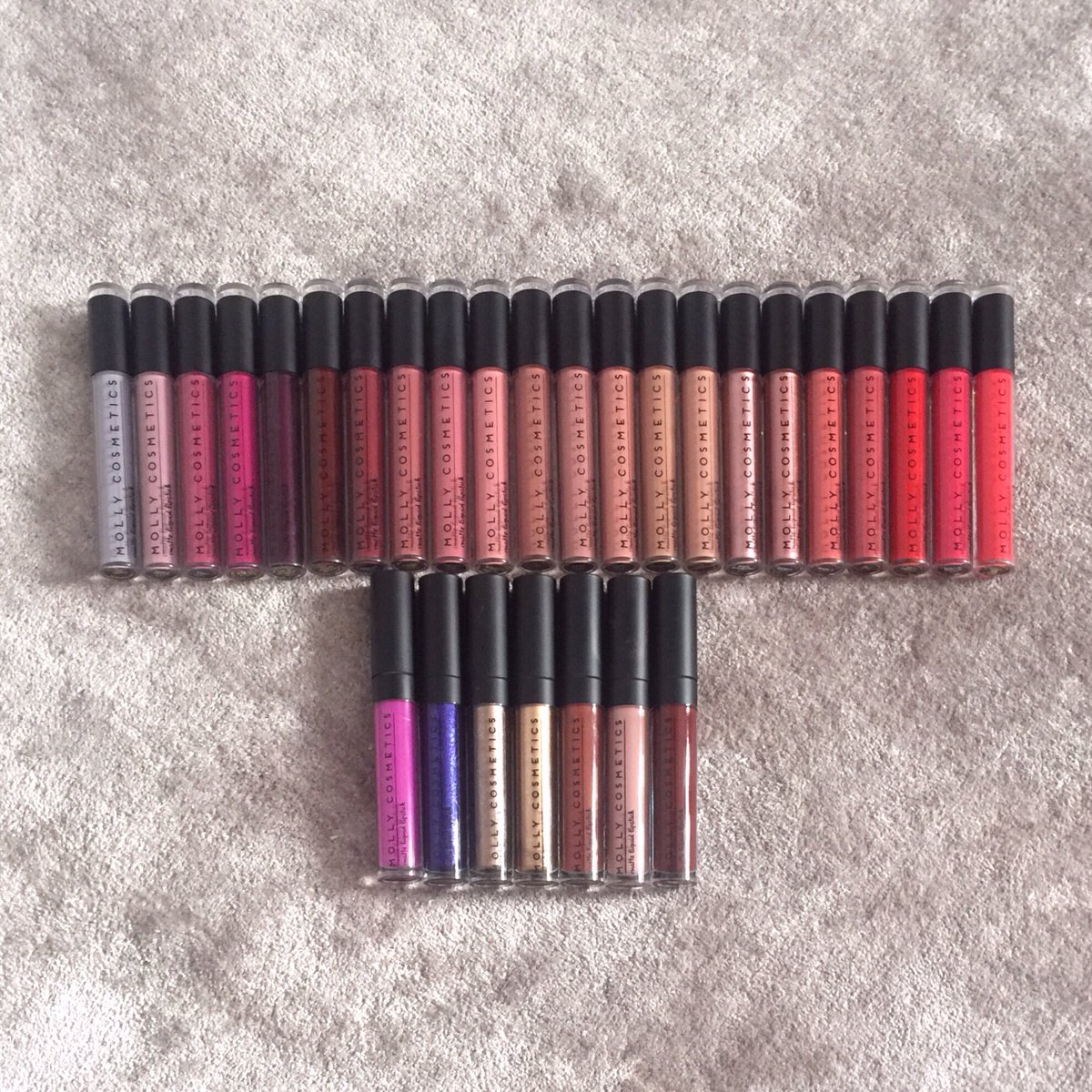 molly_cosmetics's tweet photo. Our PRIDES. 31 colors launched in 6 months. #matteliquidlipstick #lipstick #mattelipstick https://t.co/TXvcMH6t4F
