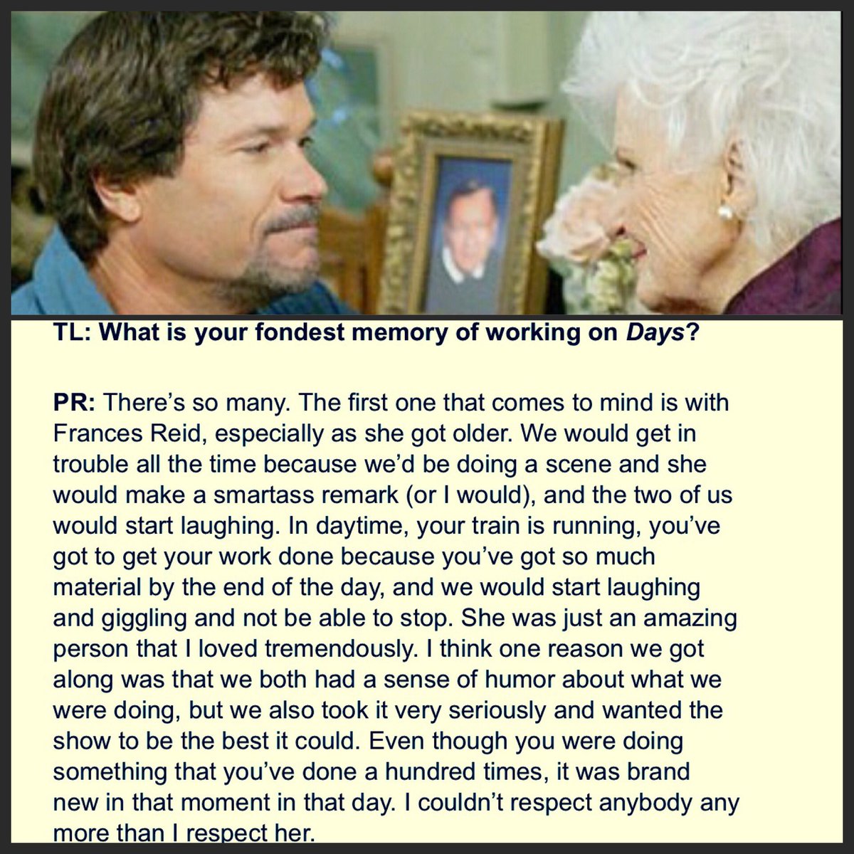 evangelia69's tweet photo. I loved this answer by @peterreckell on working with Frances Reid in the recent @Iris_Wiener interview #BoandAlice 💛 https://t.co/I72sXTpZyQ