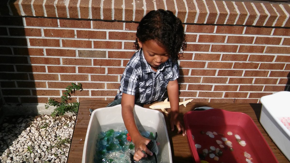 ARStallman's tweet photo. Exploring the properties of water in pre-K https://t.co/7KyERSopPK