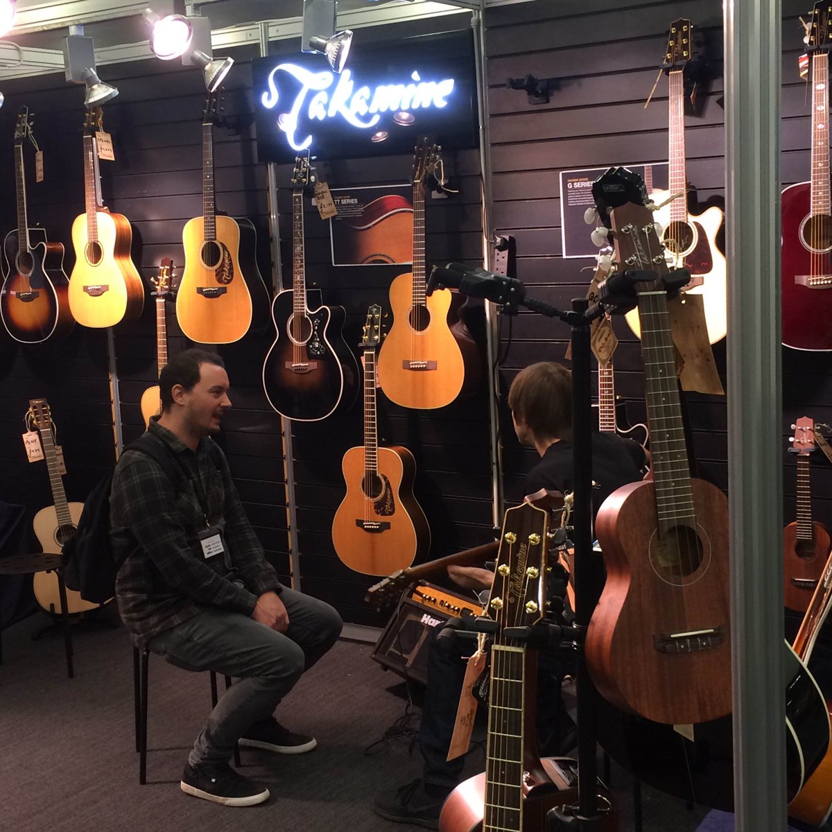 So many #guitars to try out at the #LondonAcousticShow just look at this selection on the <a href="/TakamineUK/">Takamine Guitars UK & Ireland 🇬🇧🇮🇪</a> stand!