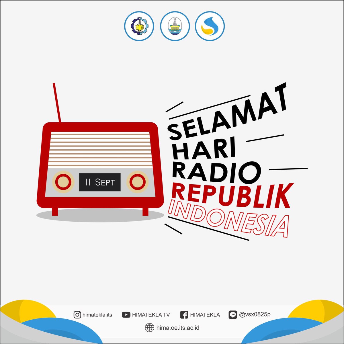 HIMATEKLA's tweet photo. Selamat Hari Radio Republik Indonesia. " Sekali di Udara, Tetap di Udara" https://t.co/Wy0G2MfIhH