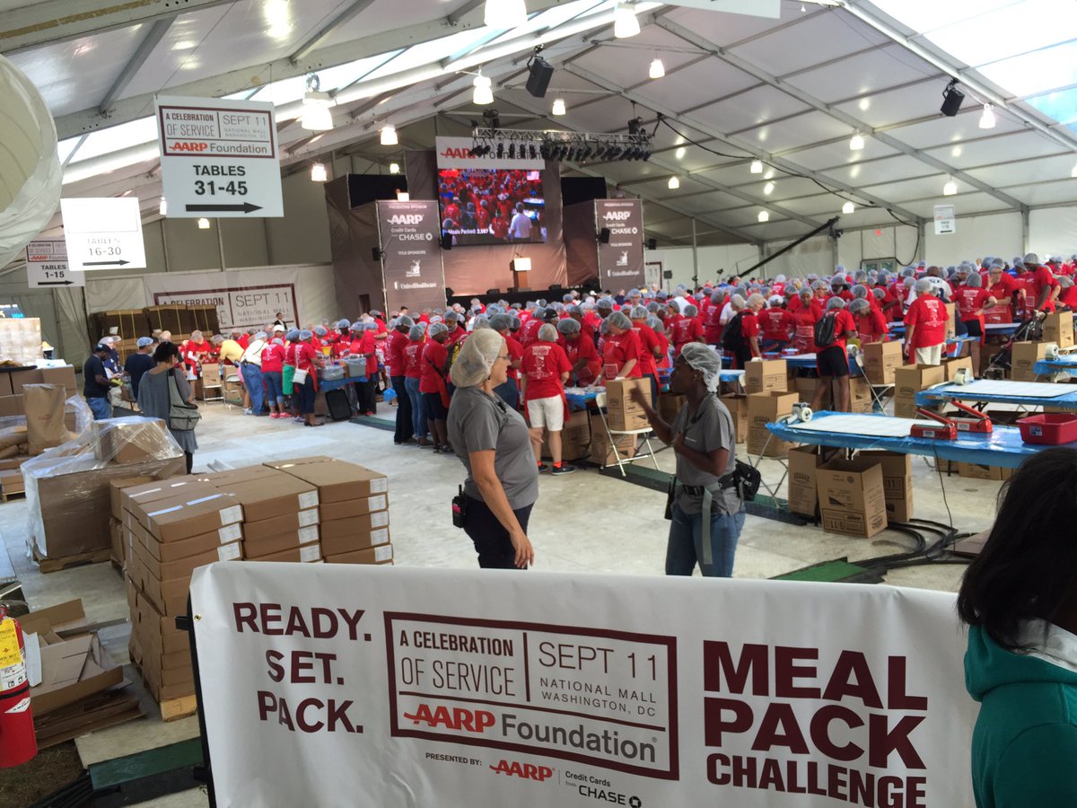 ypena023's tweet photo. @AARP #CelebrationService #mealpackchallenge. What better way to fight hunger and also honor #911 #AARPcares https://t.co/ToWEZLvzkt
