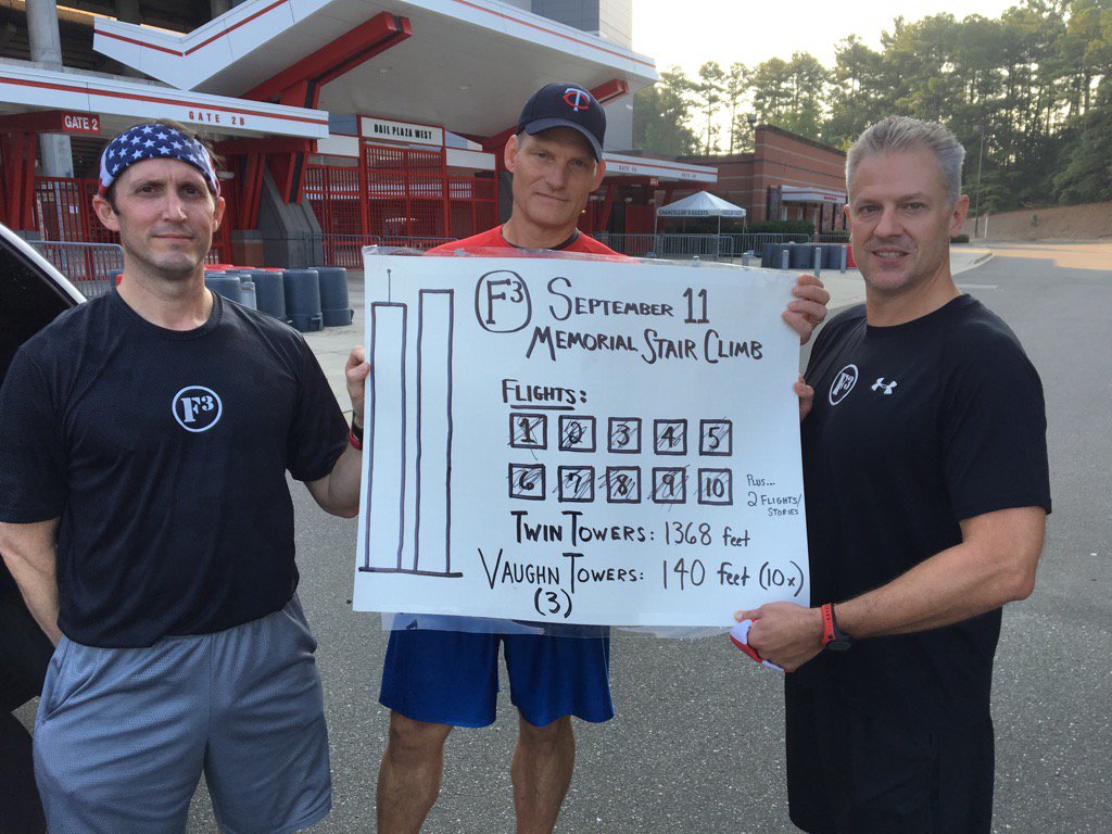 <a href="/F3Raleigh/">F3 Raleigh</a> 9/11 stair climb completed. Great work by the pax and NCState baseball team. #NeverForget15years