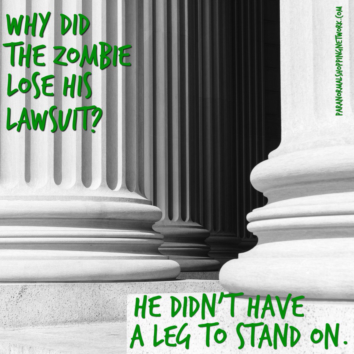 PSN_WebSeries's tweet photo. Why did the zombie lose his lawsuit? Well, he didn't have a leg to stand on! #SundayPunday #ZombiePuns #GotBrains https://t.co/QgiANW58uO