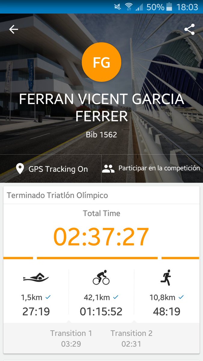 FerranVGarcia's tweet photo. Ben #desvanit amb el resultat del meu debut al TRIATLÓ OLÍMPIC València 2h37'27" amb #CamesFF i calor infernal :) https://t.co/PQ5Kkkv9fh