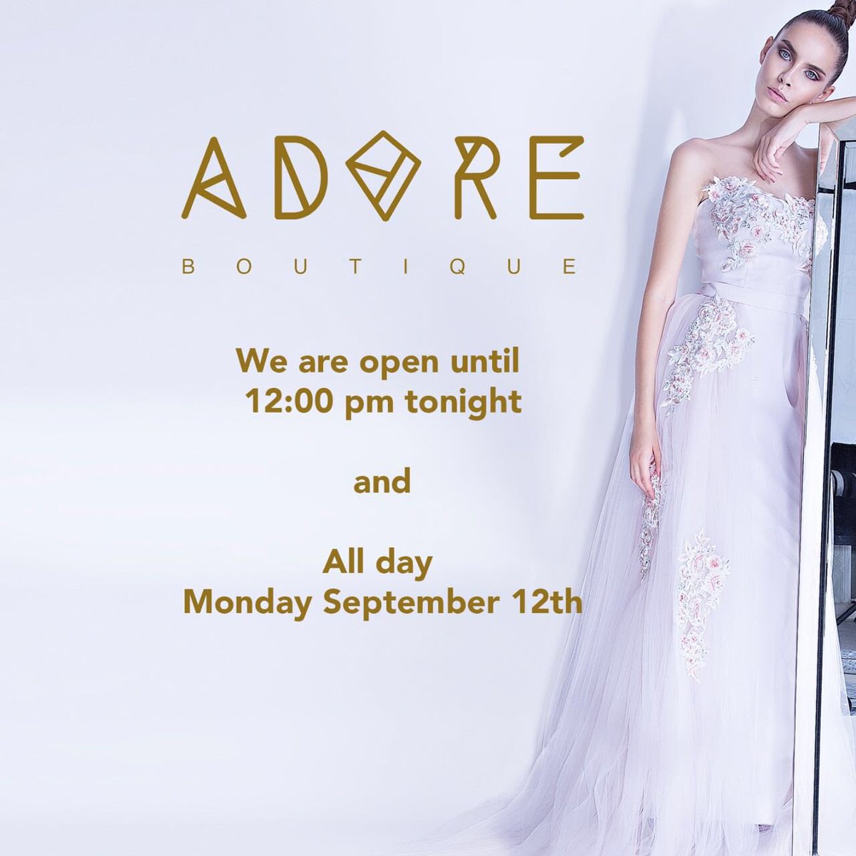 adoreboutique_'s tweet photo. Come shop late with us tonight! Open until midnight 🌙 #EidMubarak https://t.co/sLBC95w7jf
