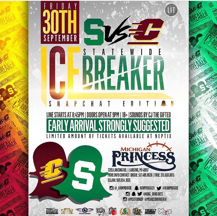 brandezzyy_'s tweet photo. THE OFFICIAL #MSUICEBREAKER VS #CMUICEBREAKER SEPTEMBER 30th ticket link in bio 📢SELL OUT ADVISORY📢 https://t.co/B0tWMMCVcR