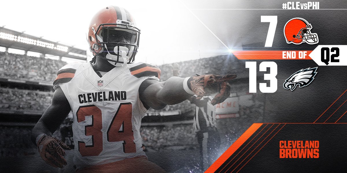 Browns's tweet photo. Halftime.

#CLEvsPHI https://t.co/Y2uIxtObLe