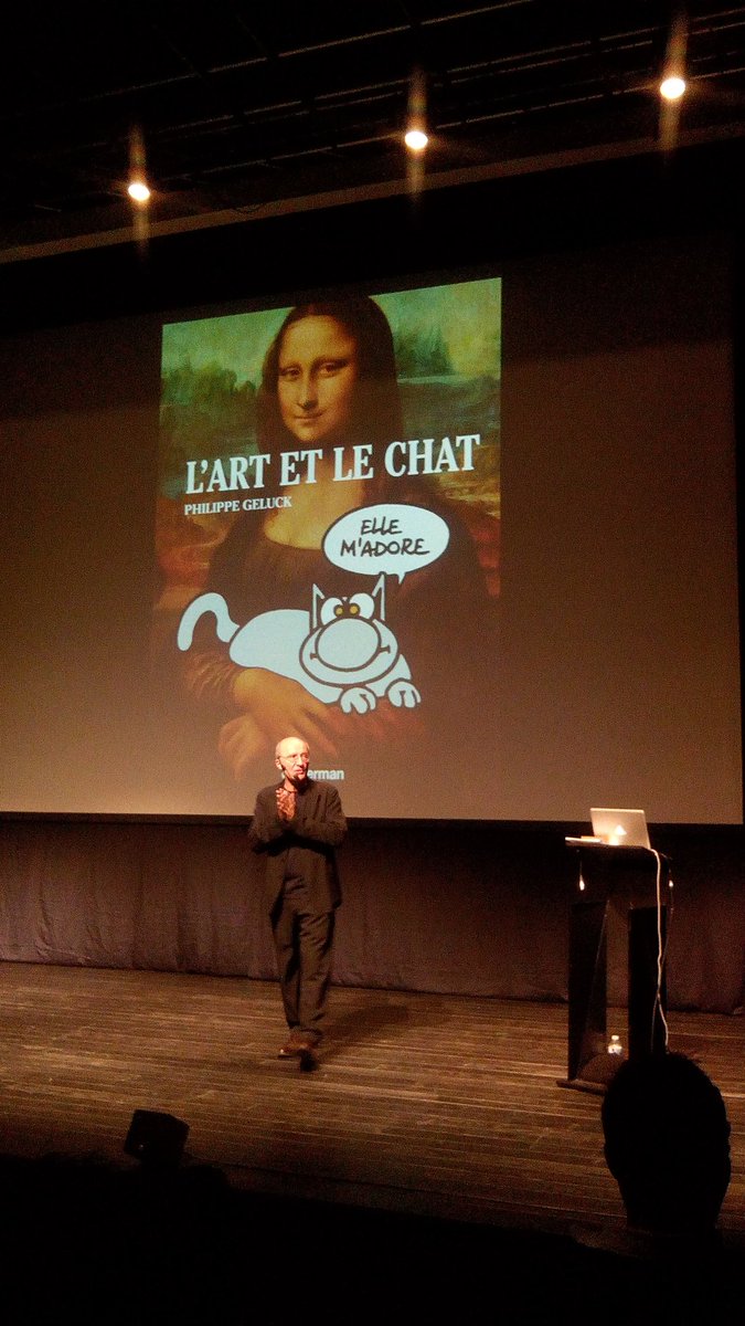 TouVuu's tweet photo. @GeluckOfficiel nous a raconté chat vie et chat valait la peine #lusineabulles #LiègeBD #liege https://t.co/TcgK8xFHhe
