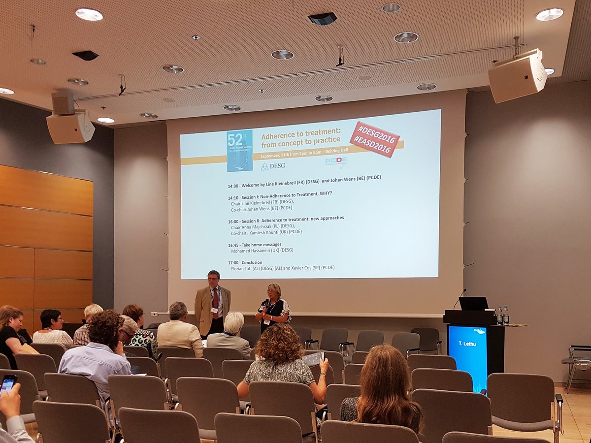 MedcaseFinland's tweet photo. The #EASD2016 diabetes conference started with super-interesting #DESG2016 Adherence to treatment showdown. Thanks! https://t.co/9S079zA90v