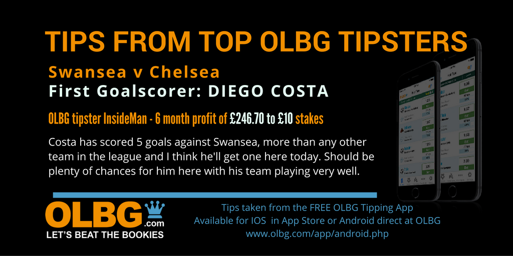 OLBG's tweet photo. DIEGO COSTA is taken by InsideMan to open the scoring this afternoon #SCFCvCFC https://t.co/GCB3hY6Vq1 https://t.co/1BaqhXQo6Z