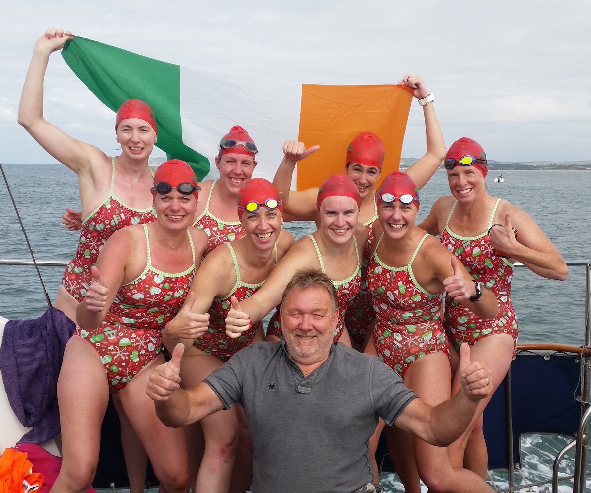 CORAL8_'s tweet photo. Channel relay swimmers... 8hr 53m. 6 swimmers, 2 crew, and a super pilot. Xoxo https://t.co/eDO2FKZapM