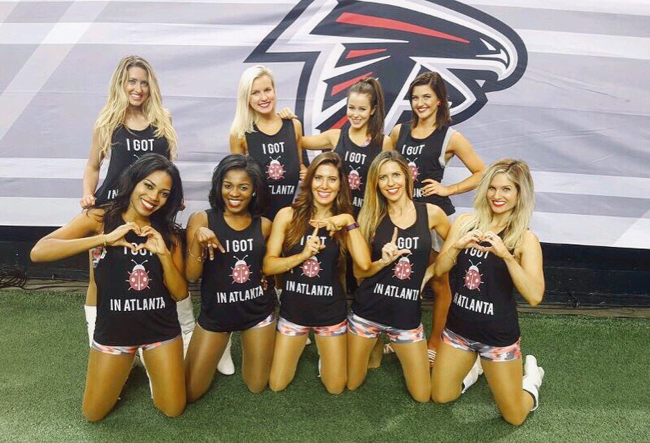 AFC_Cara's tweet photo. I got 🐞 in Atlanta #gameday #falconscheer #riseup #lesliesladybugs #ladybugs #tbvsatl #atl #nfl https://t.co/O89aMHSMnH