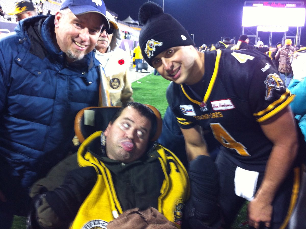 AndrewONielsen's tweet photo. @ZCollaros7 Have a GREAT game bud. You'll make AWESOME passes &amp; plays today! #DABpower  #beattheArgos @Ticats https://t.co/33yKRfkDge