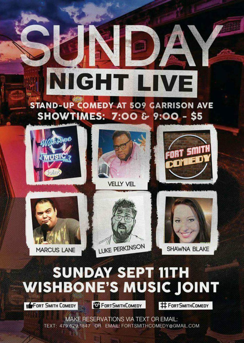 FortSmithComedy's tweet photo. TONIGHT touring Stand-Up comedians will be in Ft Smith - $5!  Wishbones on Garrison 7 &amp; 9

https://t.co/6Ix7pfguMU https://t.co/stSTP4crFB