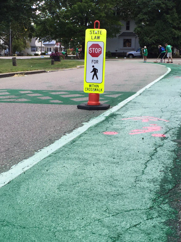 CopleyBB's tweet photo. Creating a safer street for pedestrians and cyclists @AMATSPlanning #copleytownship https://t.co/fNfYLsesZ7