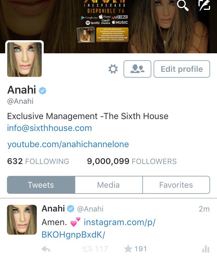 Anahi's tweet photo. Ya somos 9 millones ! 😱 Que alegría ! Muchísimas gracias por seguirme y acompañarme en cada momento ! 😍😘😘💕💕💕💕💕💕 https://t.co/ifmSXG8hiM