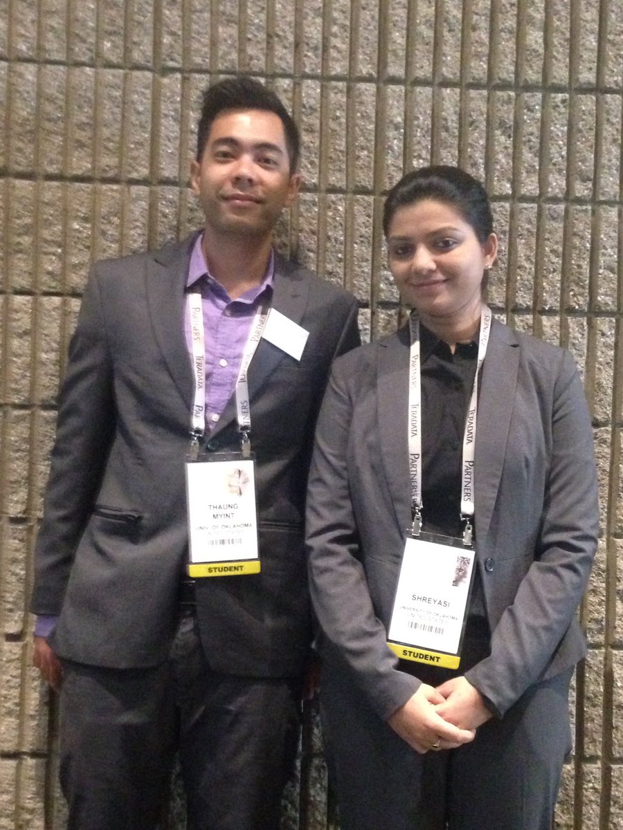 Thaung Myiint &amp; Shreyasi getting ready to present at the Teradata Partners Conference Analytics Finalists session!