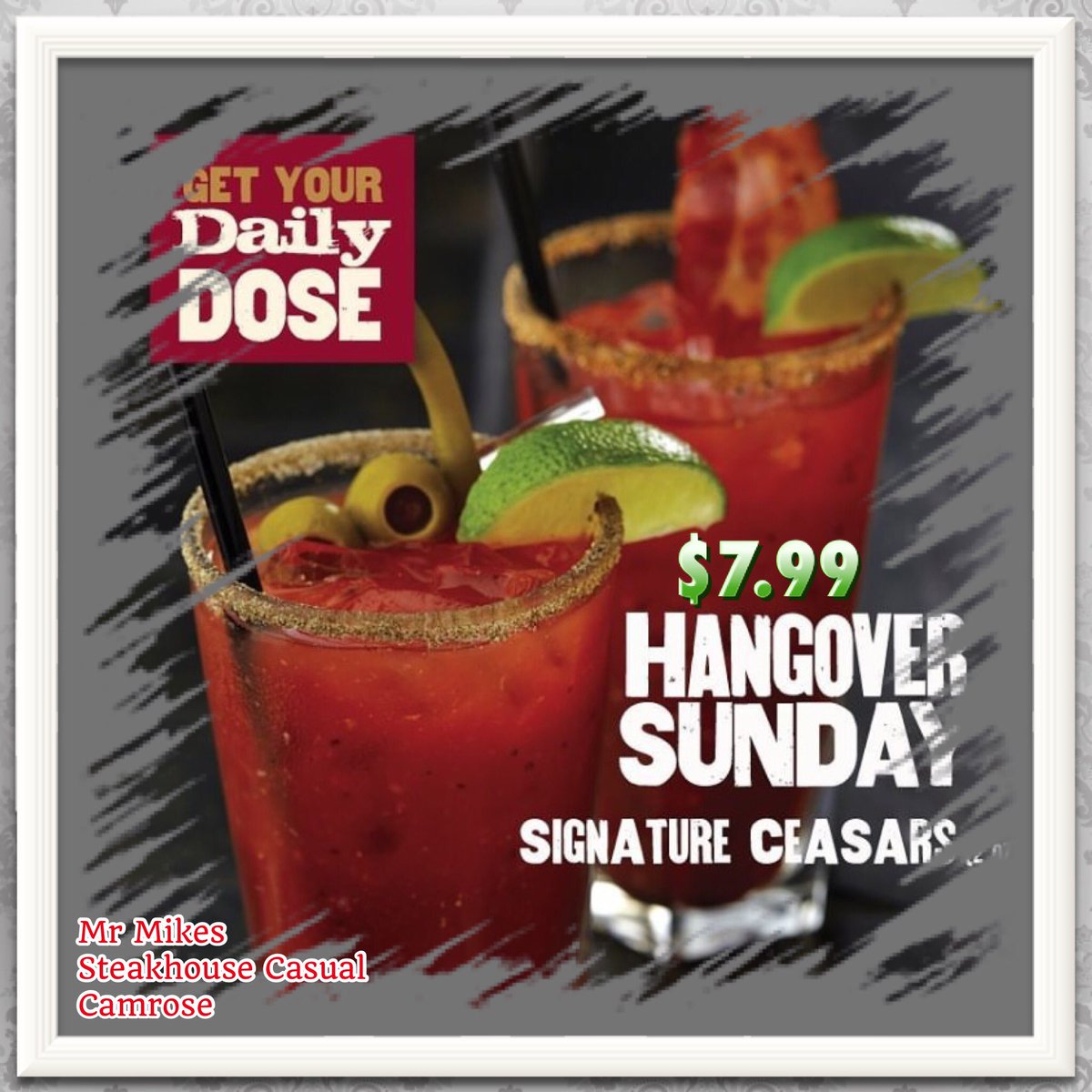 MrMikesCamrose's tweet photo. Hangover cure! #mrmikes #camrose #dailydose #sundaycaesar #weekend #boozecure https://t.co/e7dm2Kbc1Z