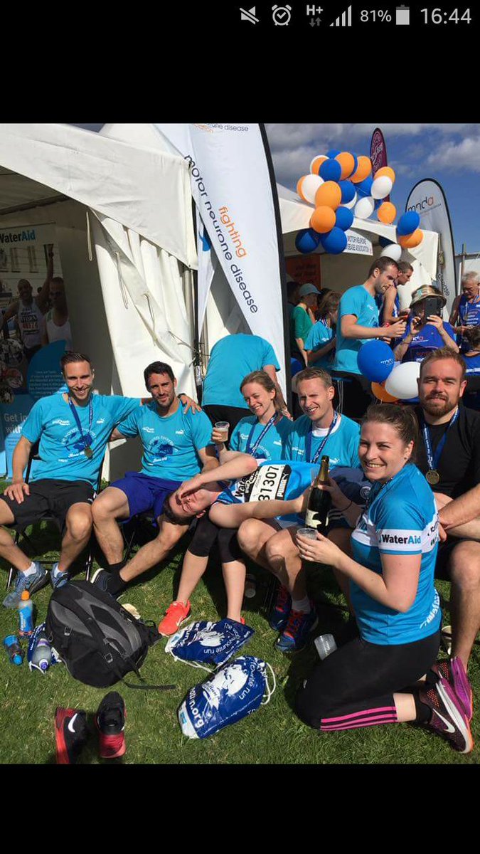 AnnaM_412's tweet photo. Team @YorkshireWater @WaterAidUK @LauraWaterAid at the finish https://t.co/JQfV5Phxiy