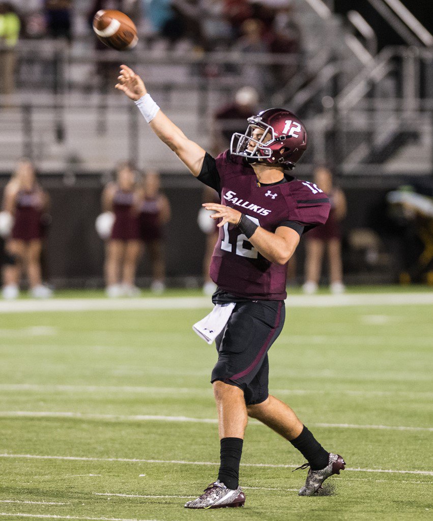 SIU_Football's tweet photo. Josh Straughan ranks fourth nationally in passing yards and 8th nationally in total offense. #StatSunday https://t.co/81aBCzaE65