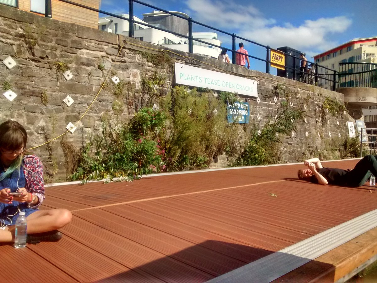 BristolBiennial's tweet photo. Read poetry on #bristol harbourside today: @CONWAYandYOUNG & @alspencer's beautiful #thefloating for #inotherworlds https://t.co/5w9r4DJxnk