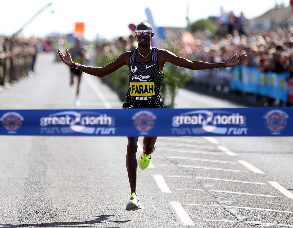 RevistaMarathon's tweet photo. Mo Farah (@Mo_Farah) guanya la #NorthRun 1/2 marató amb un temps de 1h00:04 https://t.co/35s382Fv3e