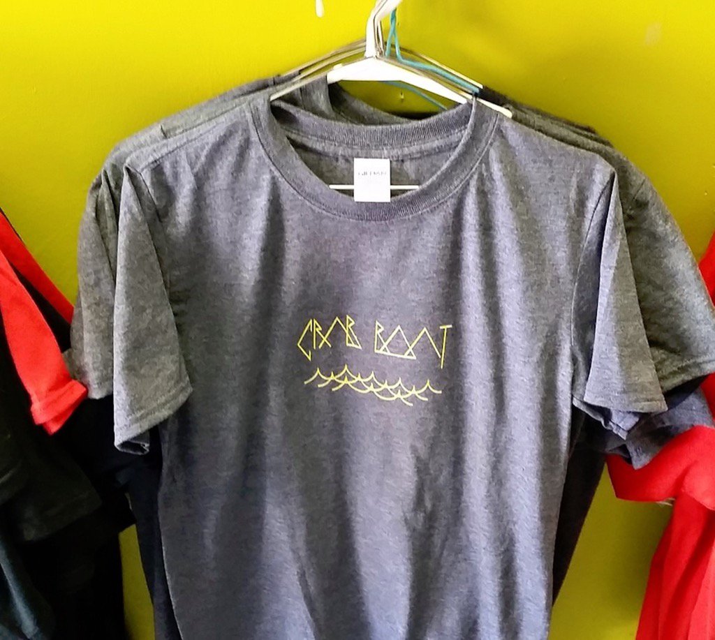 CrabBoatBand's tweet photo. Crab Boat t-shirts now available! Get yours @dirtyprinthouse @BirdmanSound or at https://t.co/6WQzeVT6qe https://t.co/RF0UfvSb7R