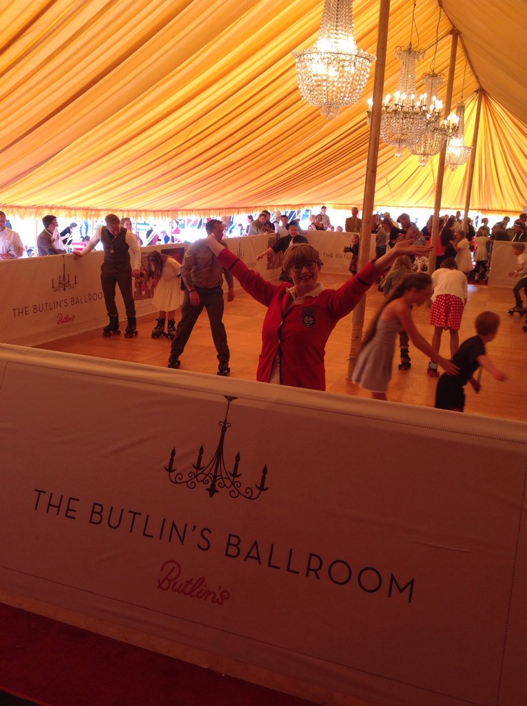 Butlins's tweet photo. Not long left! Come and join Redcoat Charlotte on our Butlin's roller rink at @goodwoodrevival #ButlinsAtGoodwood https://t.co/aBbLXbnFu7