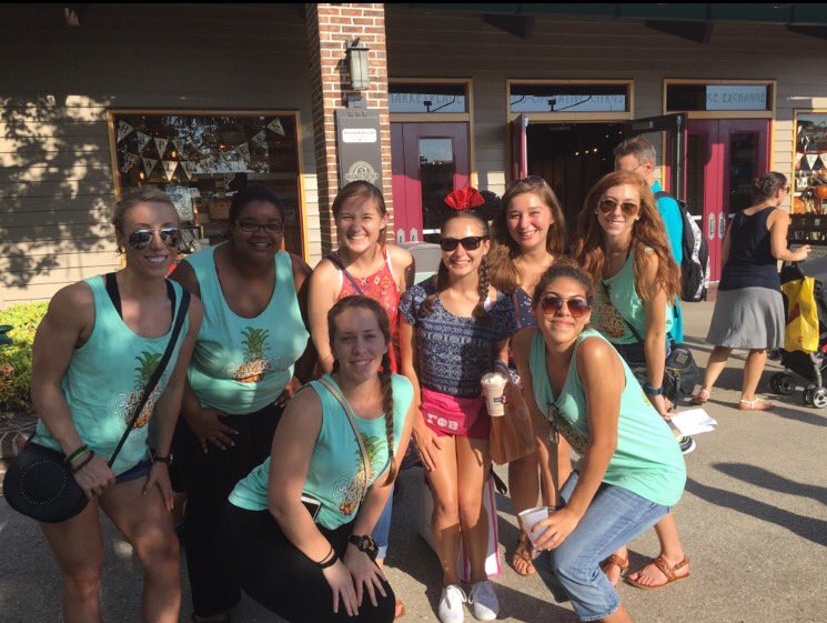 GammaPhiFIT's tweet photo. As if sisterhood retreats couldn't get any better, we ran into sisters from @FSC_GammaPhi while at Disney Springs!❤️ https://t.co/qR2yyAG5jS