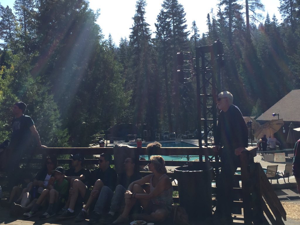 #Brunch at #campblue lodge! #Food inside; #singersongwriters outside. #perfectmorning #BearMusicFest 🍳🎸🌲🎶🐻