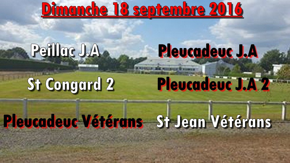 Dimanche 18 septembre, 2ème journées de championnat !